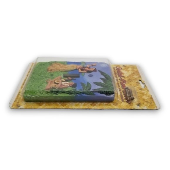 Hawaiian Couple with Ukelele Single Switch Plate Cover Sealed Poly Resin - Picture 3 of 5